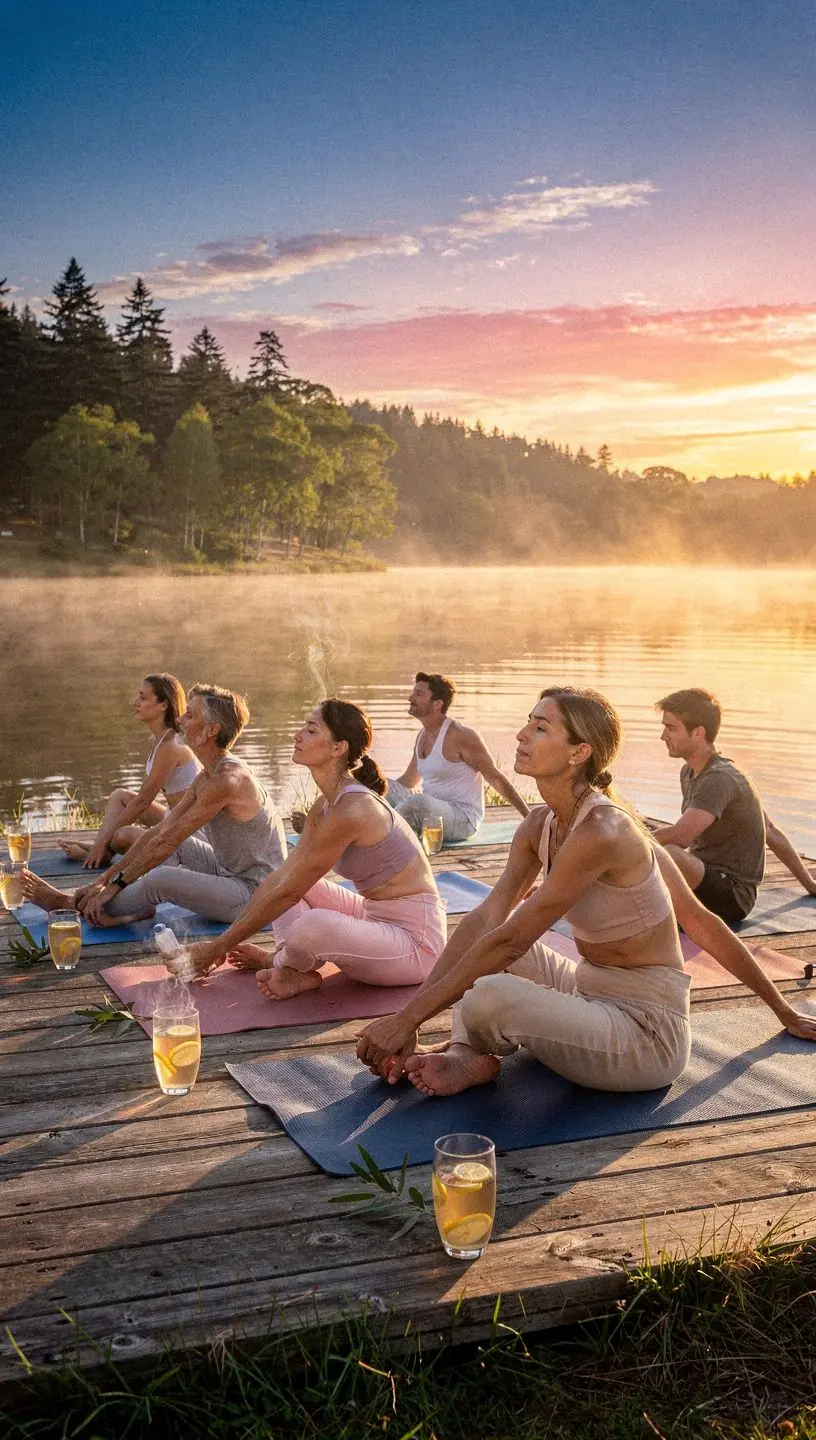 Készítési folyamat: citromfű levelek forró vízbe merítése.